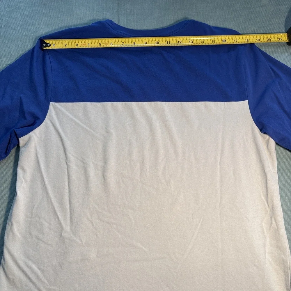 Nike NFL Denver Broncos Mens Large Blue Grey Colorblock T-Shirt Logo Tee